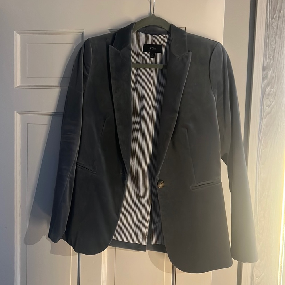 JCrew Velvet Blue Mint Blazer